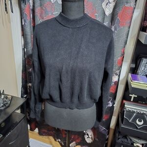 Ardene Black Knit Crop Top, LG